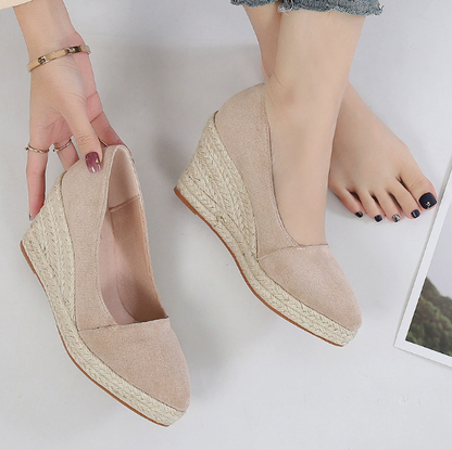 Irma - Espadrillas nere da donna con zeppa in corda