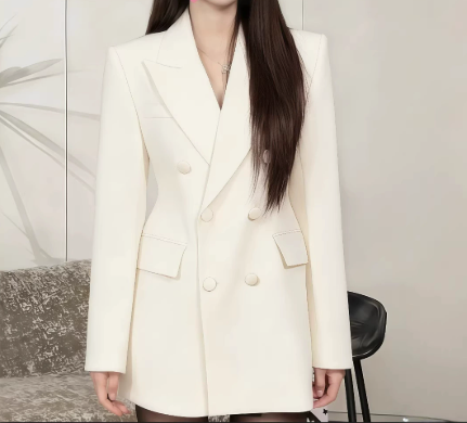 Teodoro - Blazer Doppiopetto Vicolo Elegante Panna Donna