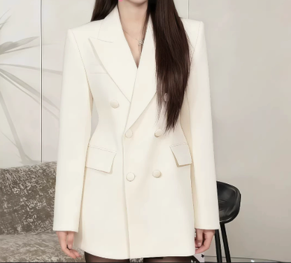 Teodoro - Blazer Doppiopetto Vicolo Elegante Panna Donna
