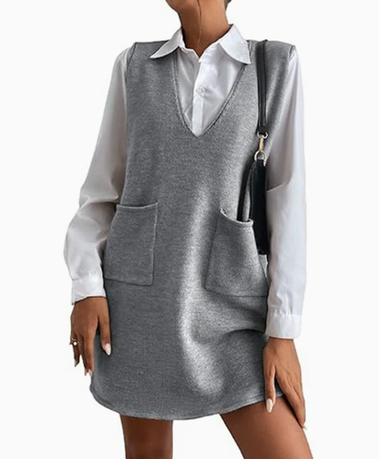 Divina - Abito Maglione Donna Oversize Scollo V