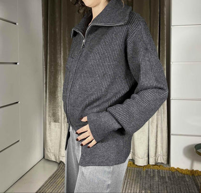 Janna - Maglione Donna con Zip e Tasca