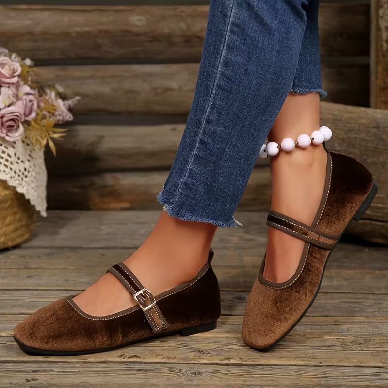 Merisia – Ballerine Mary Jane Punta Quadrata Stile Vintage