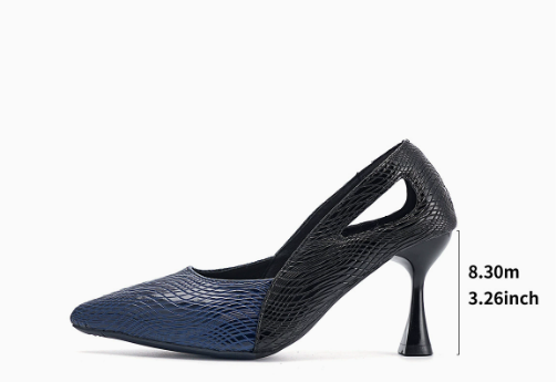 Romina - Décolleté Donna con Tacco Stile Coccodrillo