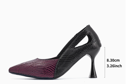 Romina - Décolleté Donna con Tacco Stile Coccodrillo