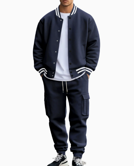 Helio - Completo Uomo Bomber Pantaloni Varsity