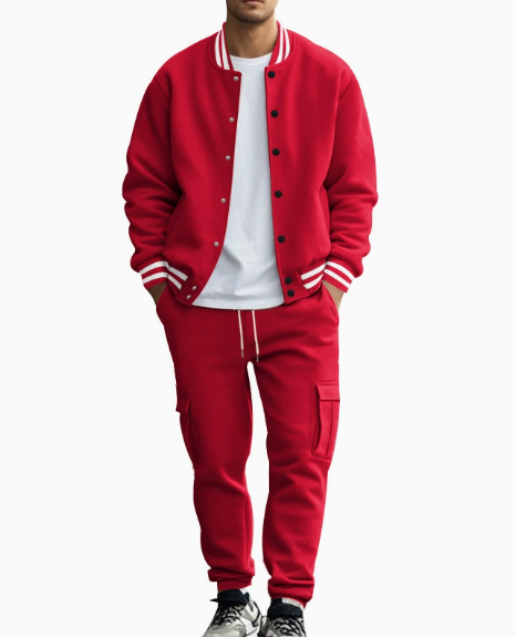 Helio - Completo Uomo Bomber Pantaloni Varsity