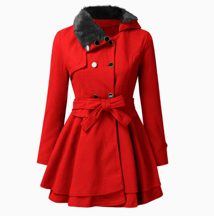 Eva - Cappotto slim monocromo con revers elegante