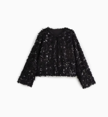 Chiara - Giacca Crop Donna Brillante Glam Moderna Elegante