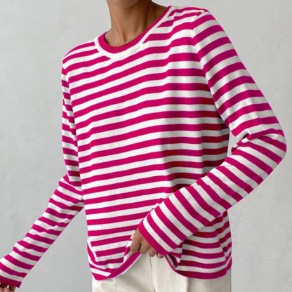 Umbra – Maglietta Classica a Righe Maniche Lunghe Donna