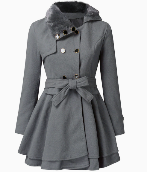 Eva - Cappotto slim monocromo con revers elegante