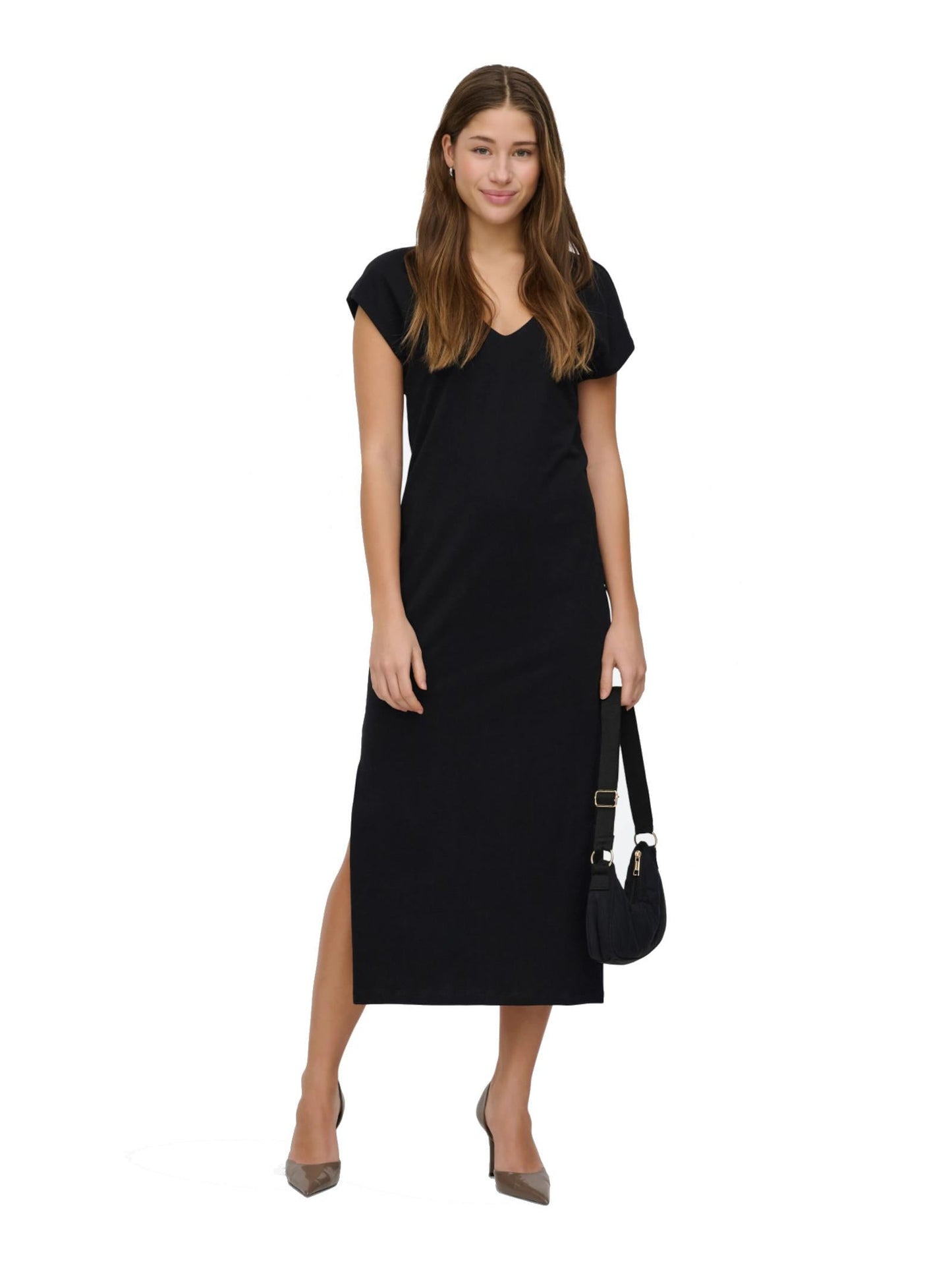Quinora - Abito Only Mara Nero Scollo V Donna Elegante