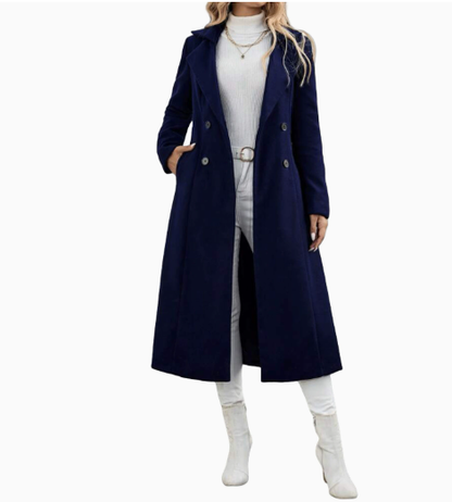 Ingrid - Cappotto Lungo Donna Nero Elegante