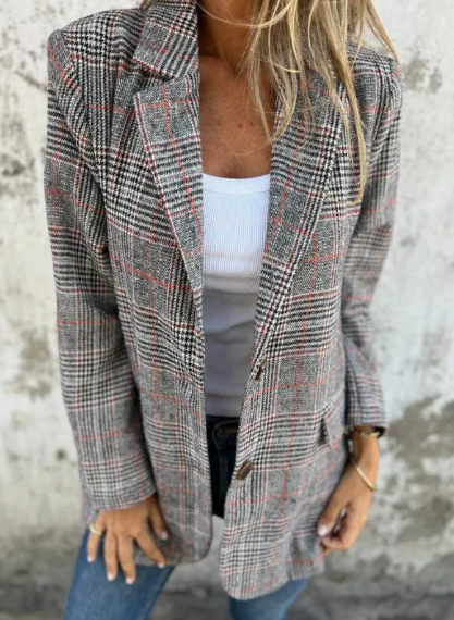 Pierina – Blazer Donna Elegante a Quadri Chic