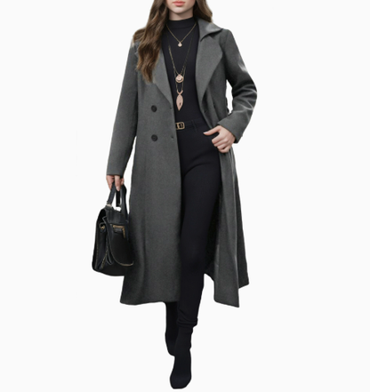 Ingrid - Cappotto Lungo Donna Nero Elegante