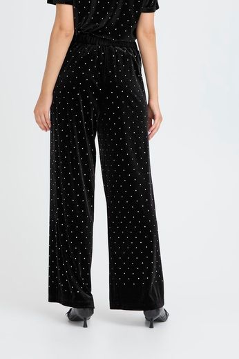 Julia - Pantalone Donna Nero con Strass Eleganti