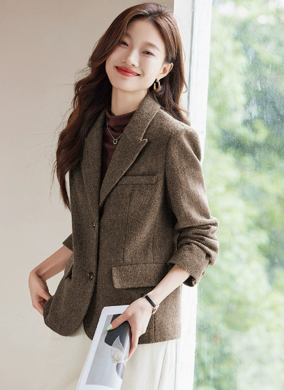 Tommina - Blazer Casual Tasca a Spina di Pesce