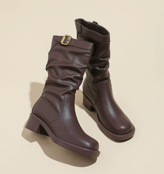 Lavinia - Stivali Donna Biker con Tacco Eleganti