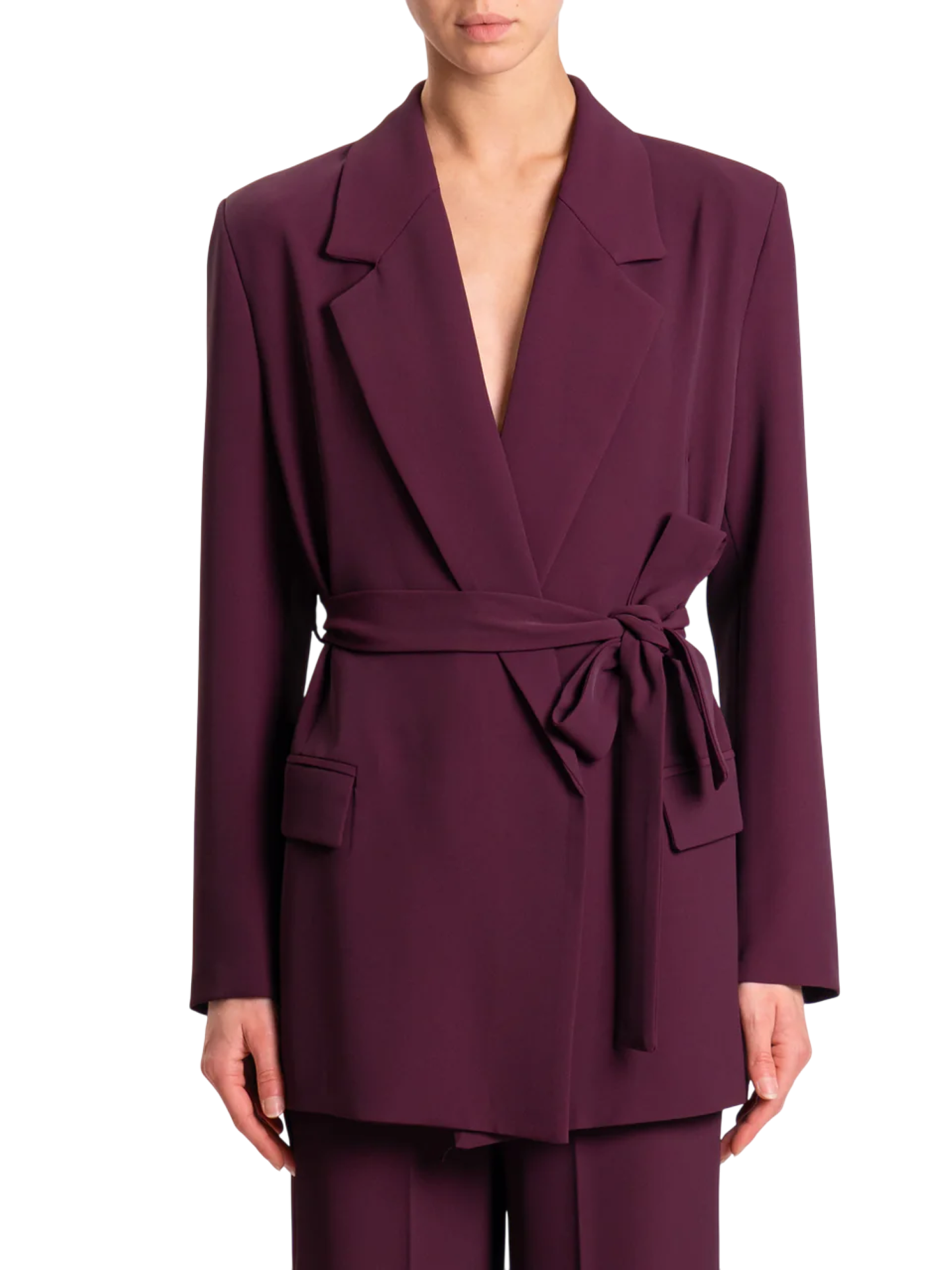 Renilde - Blazer Vicolo Con Cintura Prugna Elegante