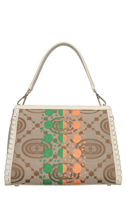 Camelia - Borsa Donna Monogram in Pelle e Tessuto