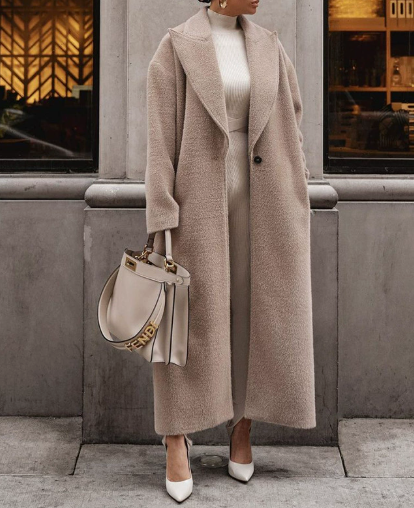 Laura - Cappotto lungo elegante da donna bianco