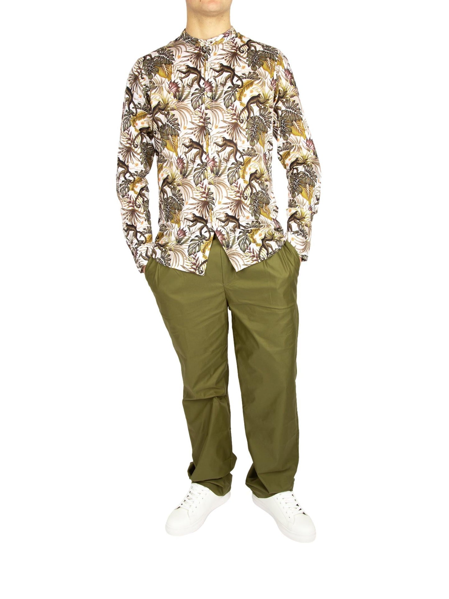 Romerino - Camicia Gianni Lupo Coreana Floreale Uomo Moderna