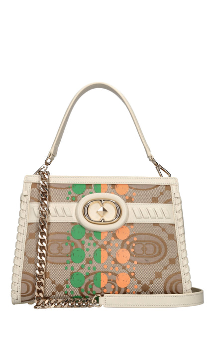 Camelia - Borsa Donna Monogram in Pelle e Tessuto