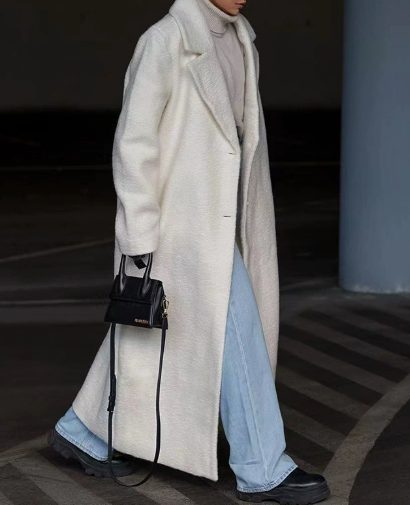 Laura - Cappotto lungo elegante da donna bianco