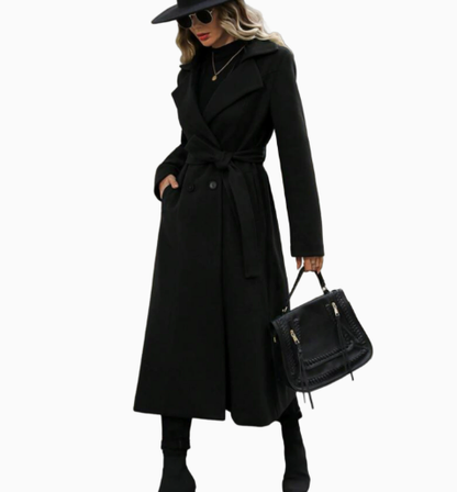 Ingrid - Cappotto Lungo Donna Nero Elegante
