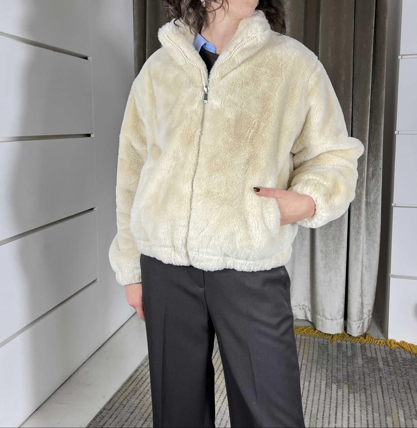 Judith - Bomber Donna Beige Effetto Morbido