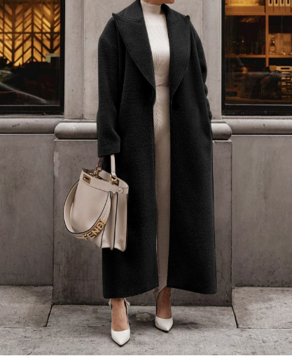 Laura - Cappotto lungo elegante da donna bianco