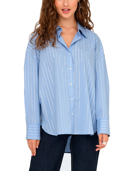 Quineta - Camicia JDY Mio Celeste Righe Donna Moderna