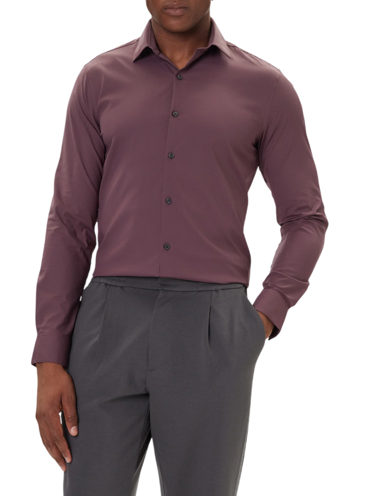 Tarcisio - Camicia Uomo Slim Fit Borgogna Elegante
