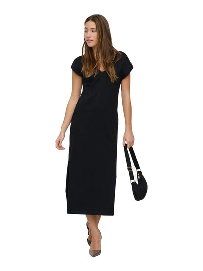 Quinora - Abito Only Mara Nero Scollo V Donna Elegante