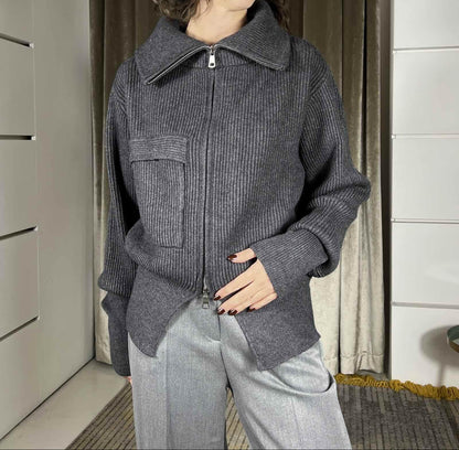 Janna - Maglione Donna con Zip e Tasca