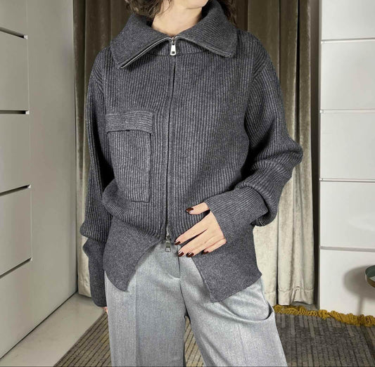 Janna - Maglione Donna con Zip e Tasca
