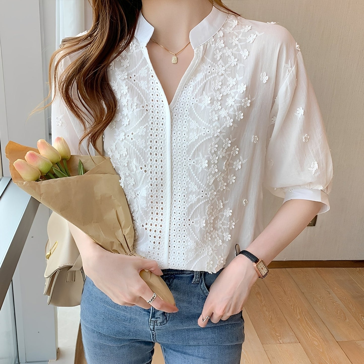 Camilla – Camicia Bianca Chic E Confortevole