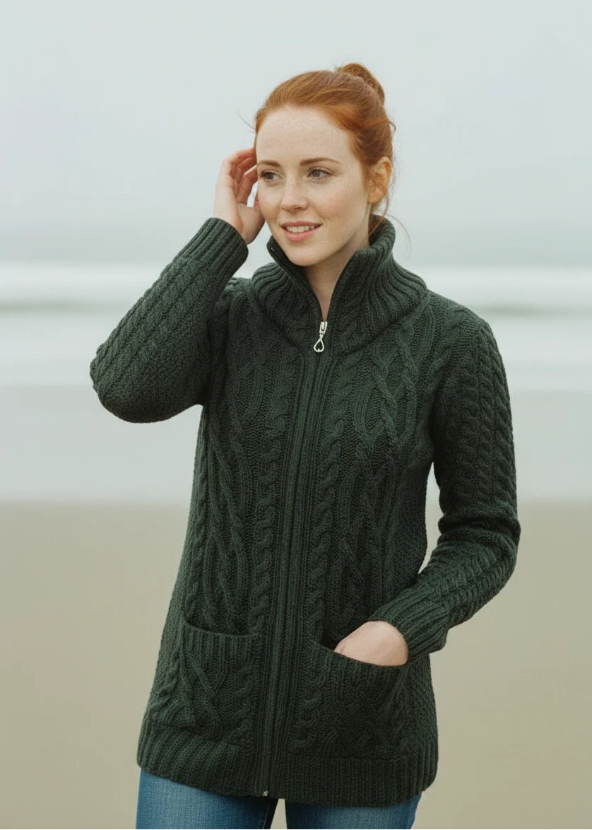 Anselma - Cardigan Claddagh con Zip