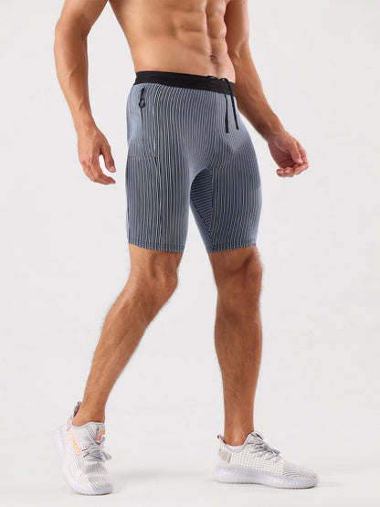 Raimondo - Shorts Running Uomo Compressione Zip Tasche Moderni