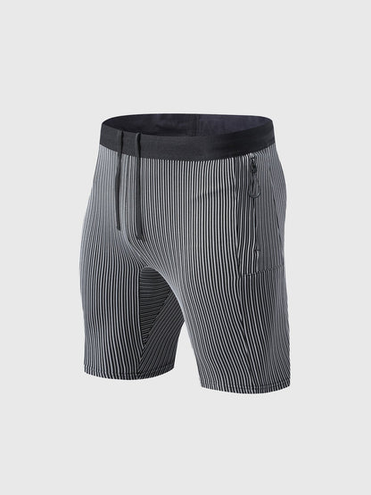Raimondo - Shorts Running Uomo Compressione Zip Tasche Moderni