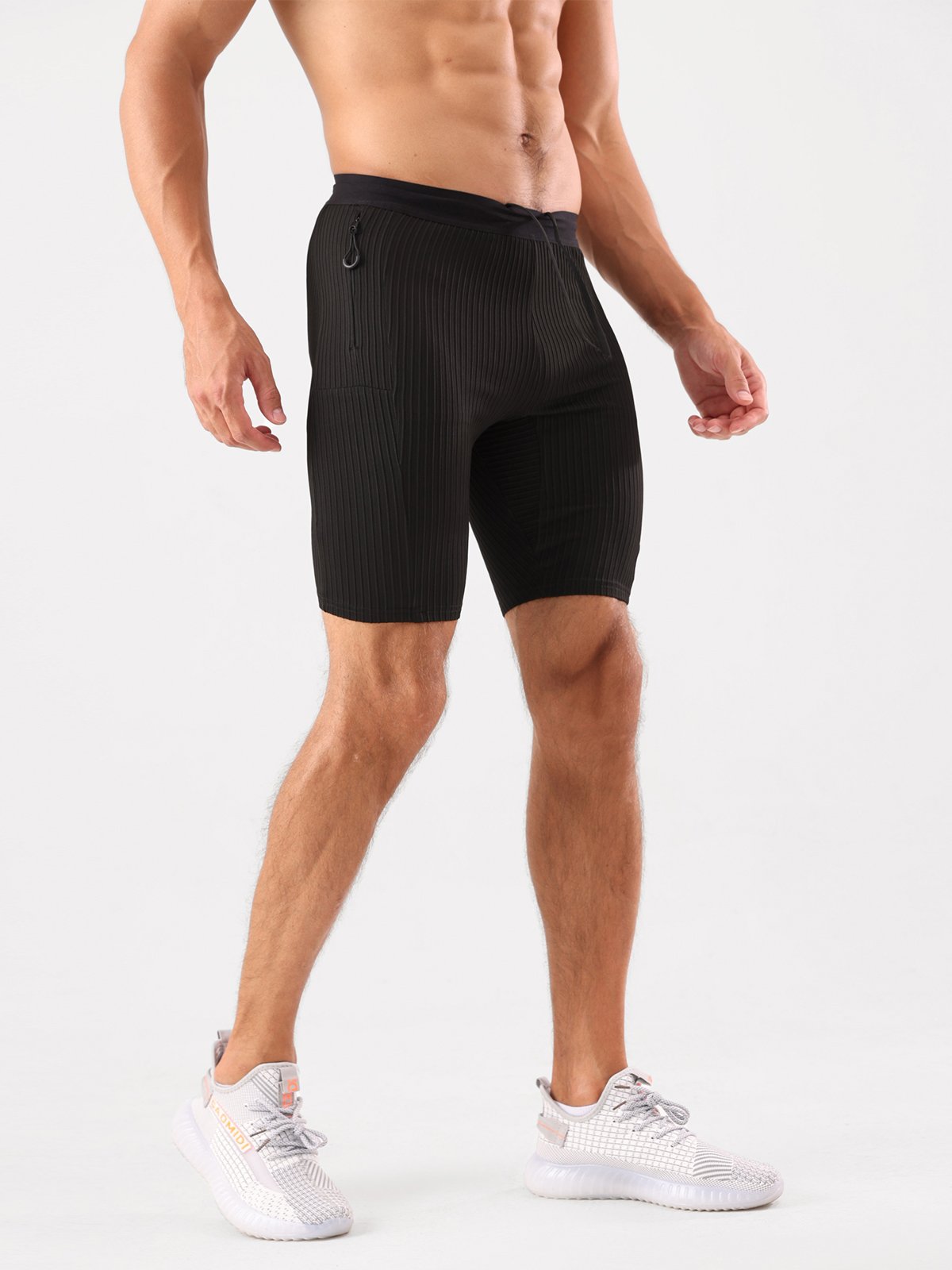 Raimondo - Shorts Running Uomo Compressione Zip Tasche Moderni