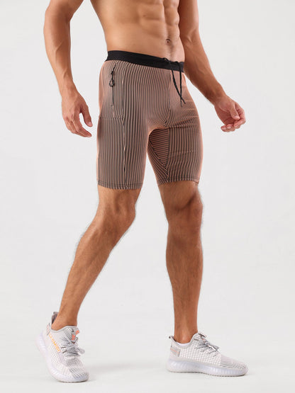Raimondo - Shorts Running Uomo Compressione Zip Tasche Moderni