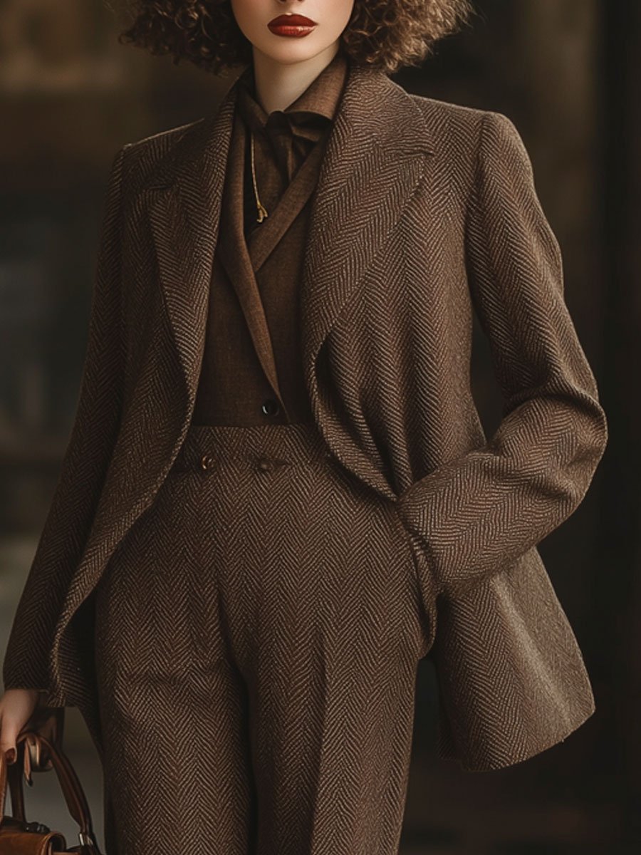 Tommina - Blazer Casual Tasca a Spina di Pesce