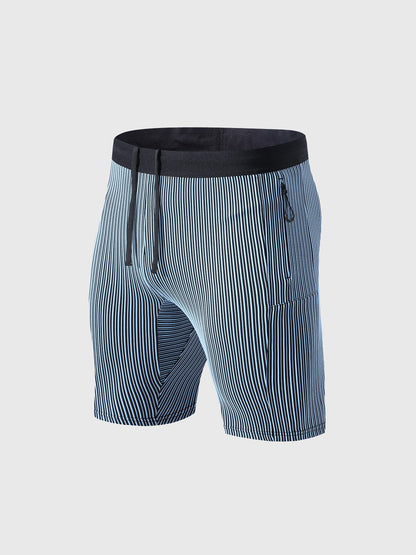 Raimondo - Shorts Running Uomo Compressione Zip Tasche Moderni