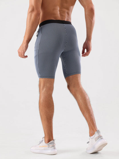 Raimondo - Shorts Running Uomo Compressione Zip Tasche Moderni