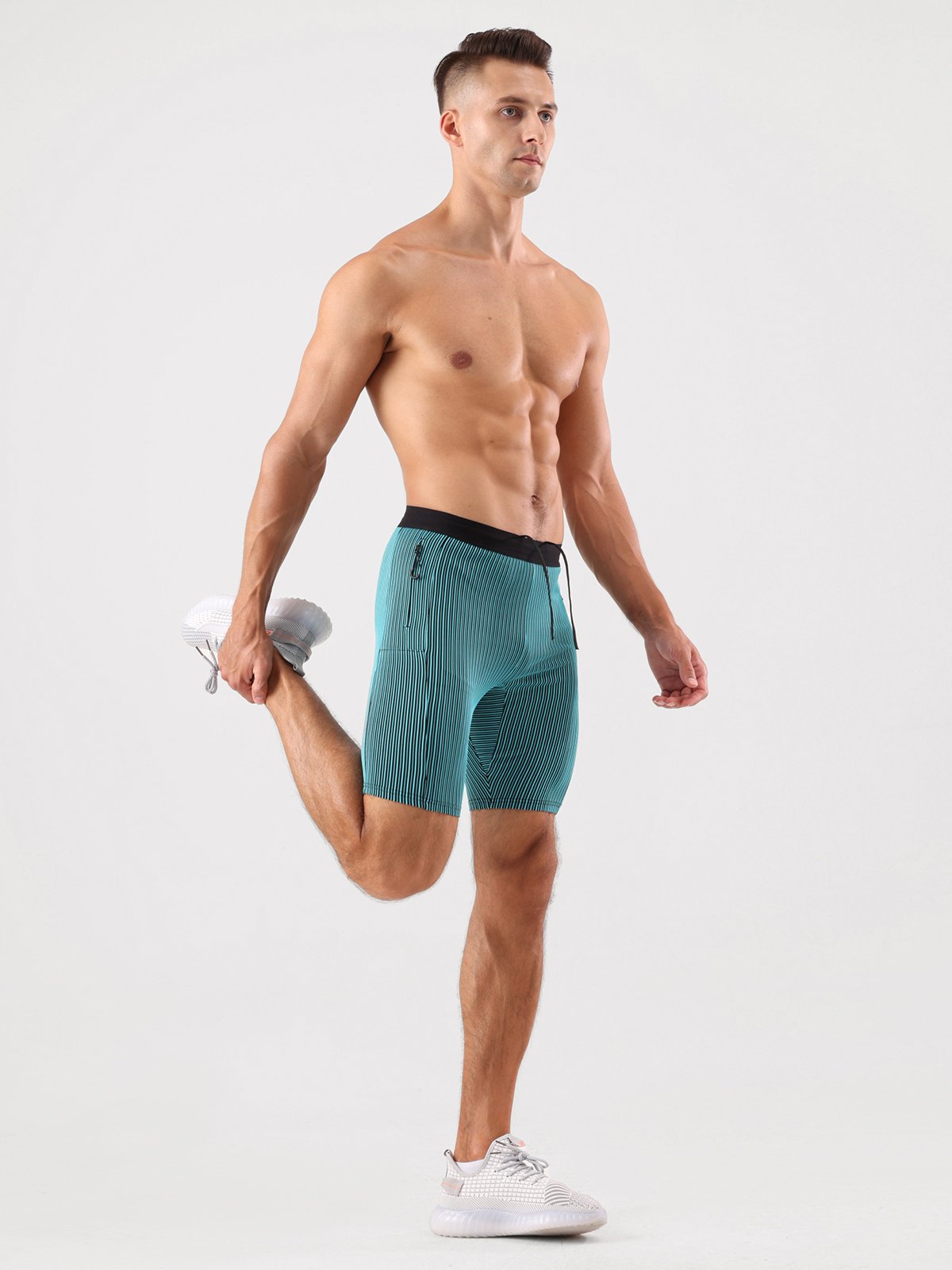 Raimondo - Shorts Running Uomo Compressione Zip Tasche Moderni
