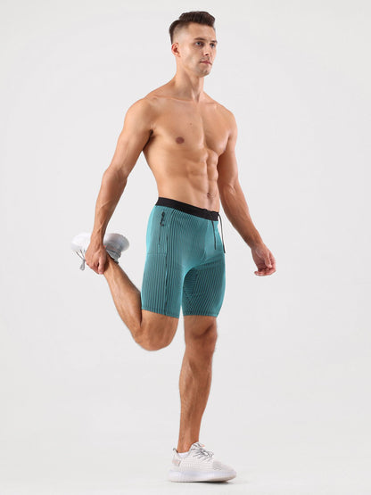 Raimondo - Shorts Running Uomo Compressione Zip Tasche Moderni