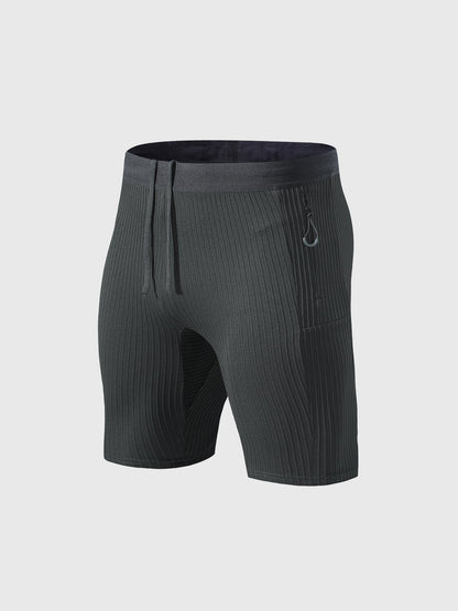 Raimondo - Shorts Running Uomo Compressione Zip Tasche Moderni