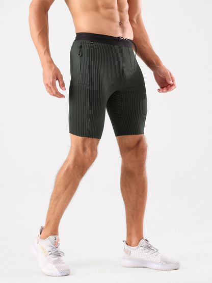Raimondo - Shorts Running Uomo Compressione Zip Tasche Moderni