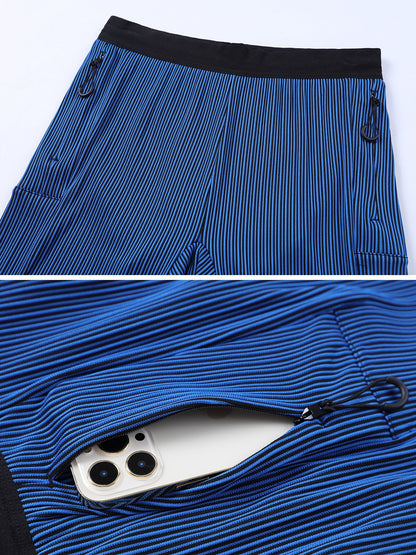 Raimondo - Shorts Running Uomo Compressione Zip Tasche Moderni
