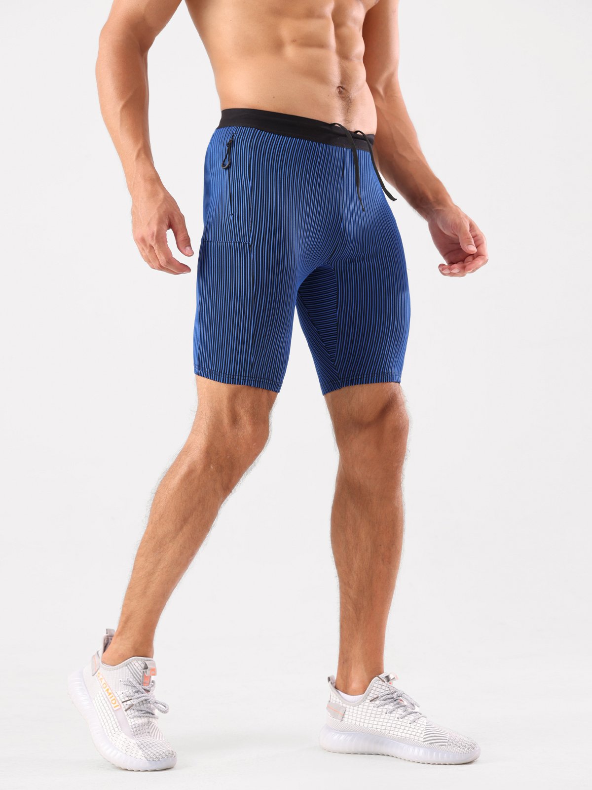 Raimondo - Shorts Running Uomo Compressione Zip Tasche Moderni